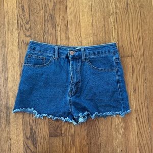 Denim shorts, high rise